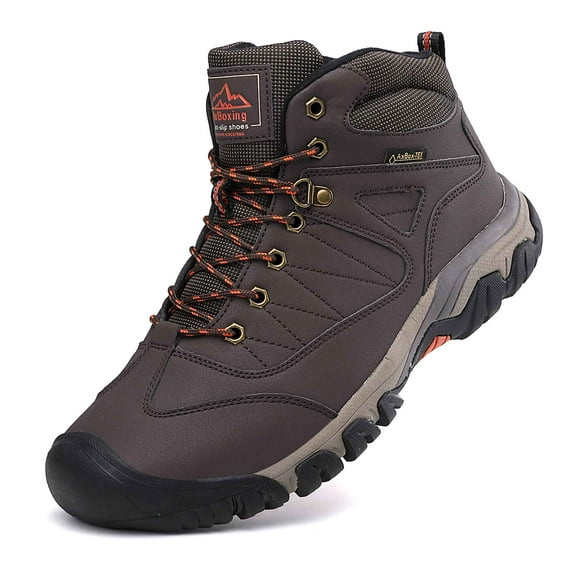 AX BOXING Men's Four Season Boots Outdoor Winter Hiking Boots Dark Brown
