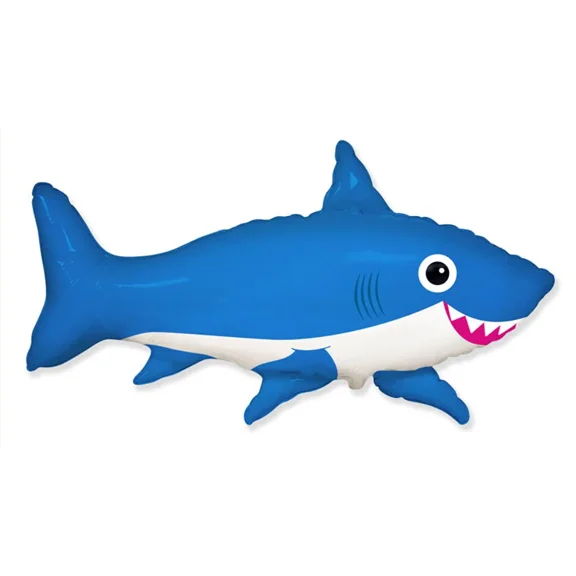 Friendly Shark - 42" Blue Foil Mylar Balloon - Party Supplies Decorations