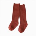 thumbnail image 4 of Girls Knee High Socks for Toddler Baby Girls Socks Uniform Solid Colour Long Stockings for 0 6 12 Months 2T 3T 4T 5T 6T 7T 8T Kids, 4 of 4