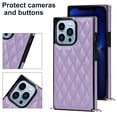 thumbnail image 6 of SaniMore for iPhone 14 Pro Magnetic Fragrant Case Support Wireless Charging, Premium PU Leather Cover Built-in Detachable Lanyard 360° All-Inclusive Shockproof Protective Shell, Purple, 6 of 8