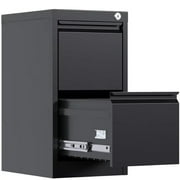 Supeer Lockable File Storage Cabinet, Steel Black