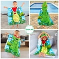 thumbnail image 4 of 48" x 24" Bath Beach Pool Hooded Towel Warp for 3-7T Unisex Baby Toddler, Absorbent Poncho, Green Dinosaur, 4 of 8