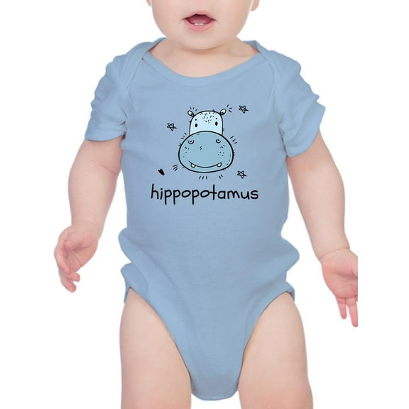 Kiddie Hippopotamus Drawing Bodysuit Infant -Image by Shutterstock, 6 Months