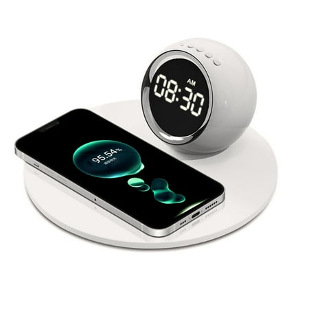 Cell Phone Wireless Chargers 3 In 1 Multi-function Clock Alarm Wireless Charger Lamp Wireless Charger 15W Fast Wireless Charger 3 Level Dimmable Touch Table Lamp Gift Ideas for Families Friend