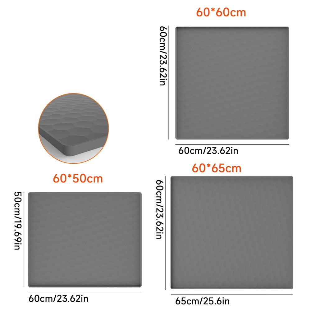 Mini Fridge Silicone Mat With Raised Edge Soft Under Refrigerator Mat Floor Protector Washable Multipurpose For Washing Machine