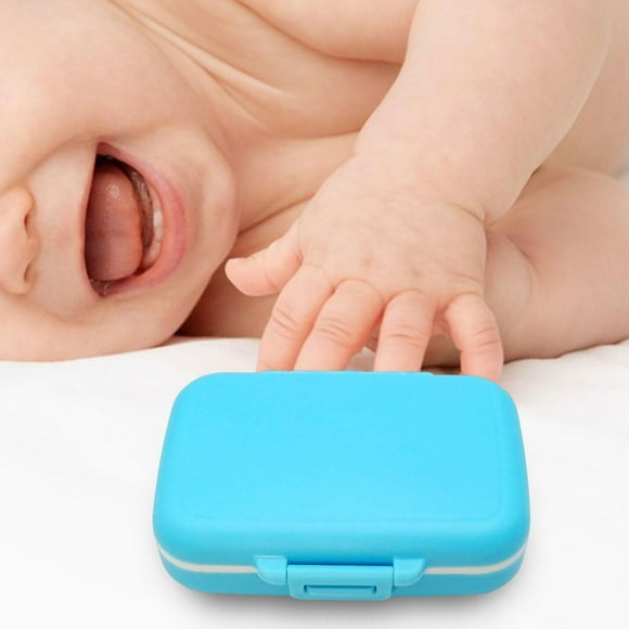 Caja de almacenamiento de dientes de hoja caduca, contenedor y pinza para recolección de dientes, organizador de dientes de bebé, caja de recuerdo de Azul
