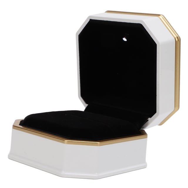 Caja De Anillo De Luz LED, Caja De Lujo De Anillo Cuadrado Para Aniversario