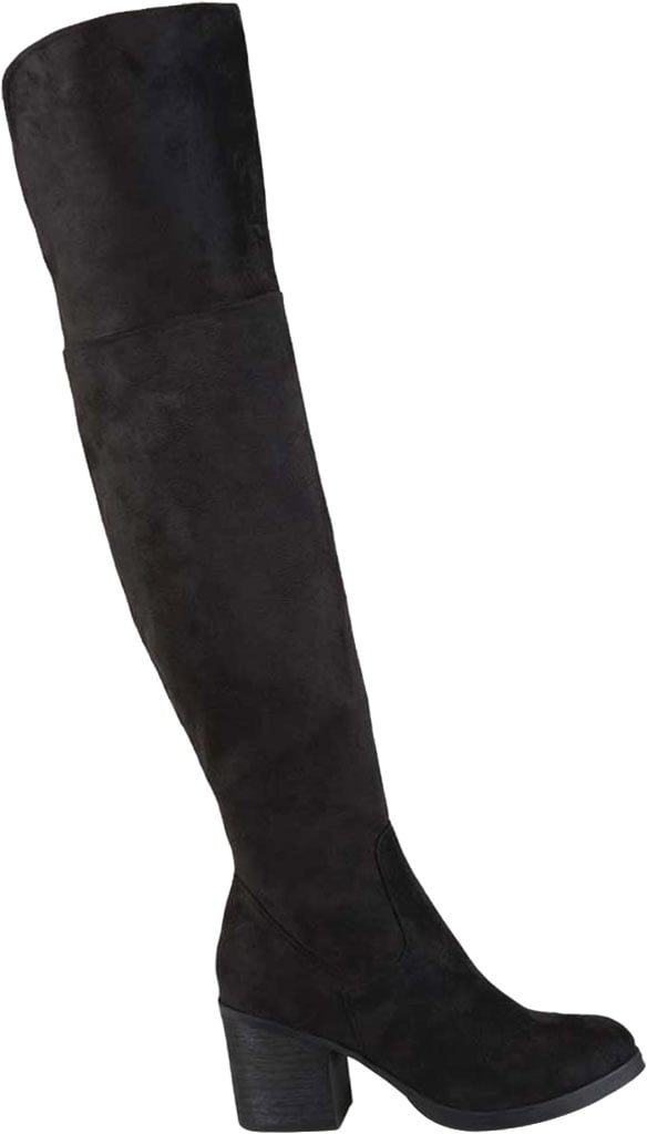 JOURNEE COLLECTION Womens Black Comfort Sana Round Toe Block Heel Zip-Up  Heeled Boots 6 M