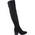 thumbnail image 2 of JOURNEE COLLECTION Womens Black Padded Sana Round Toe Block Heel Zip-Up Heeled Boots 10, 2 of 6