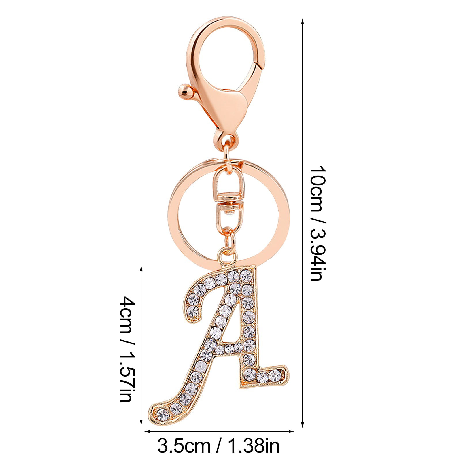 Z Choice of letter Initial Fashion Keyring Crystal Alphabet Personalised A 
