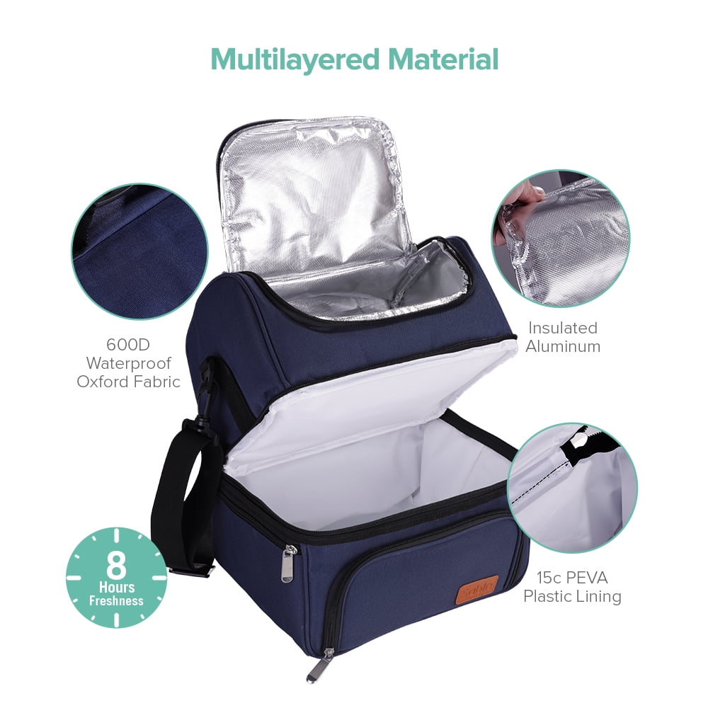 Sable Insulated Lunch Bag Reusable Leakproof Cooler Bag with Shoulder Strap for Men Women