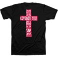 thumbnail image 1 of T-Shirt Graphique à Manches Courtes Col Rond Unisexe en Coton Noir avec Croix de Donneur de Sang, 1 of 7