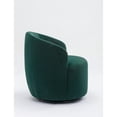 thumbnail image 5 of Hassch Modern Velvet Swivel Accent Chair, Upholstered Barrel Armchair with Black Powder-Coated Metal Ring Base, Ergonomic Comfy Lounge Chair (Emerald), 5 of 7