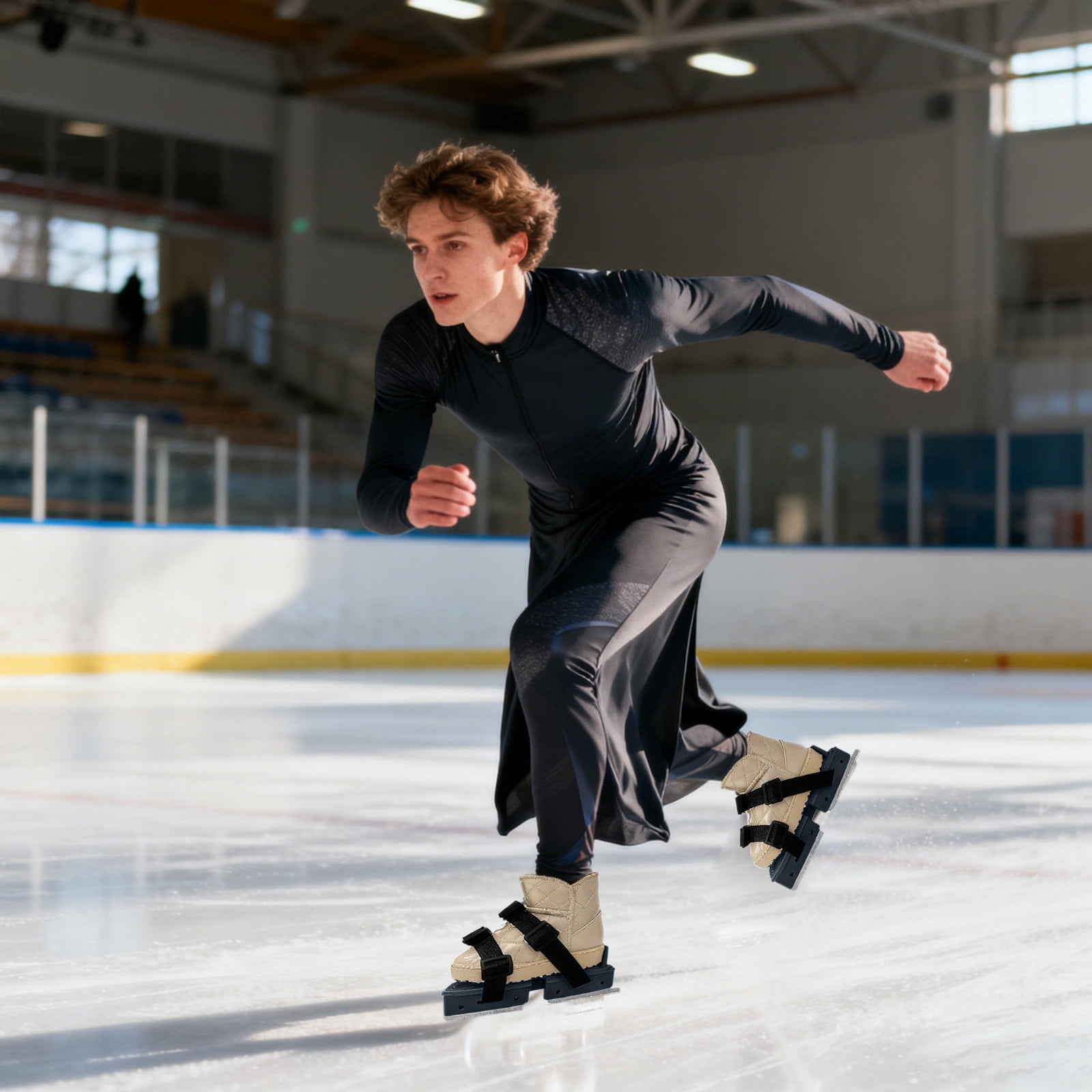 Patins à Glace Double Lame Réglables Pour Enfants – 2 En 1, Pour Débutants, Sangles Velcro, 7-14 Ans