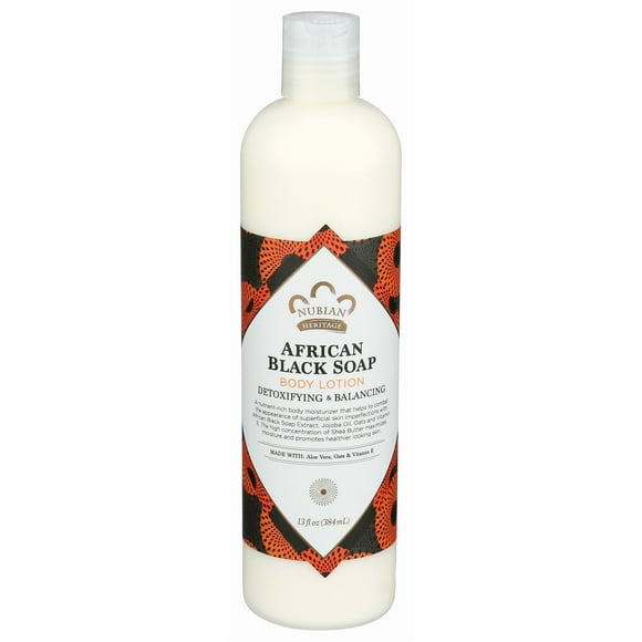 Loción corporal Nubian Heritage, jabón negro, caja de 3