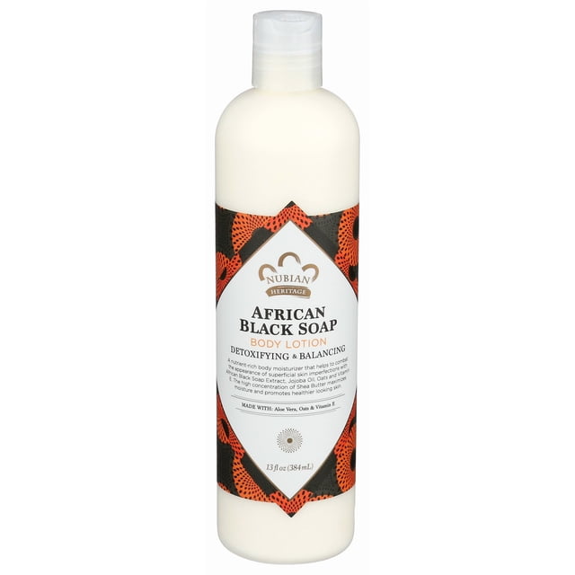 Loción corporal Nubian Heritage, jabón negro, caja de 3