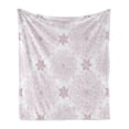thumbnail image 1 of Purple Mandala Soft Flannel Fleece Throw Blanket, Victorian Damask Style Vintage Pattern with Rococo Effect Print, Cozy Plush for Indoor and Outdoor Use, 60" x 80", Pale Pink White, by Ambesonne, 1 of 6