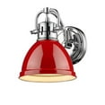 thumbnail image 1 of Golden Lighting 3602-BA1 CH-RD Duncan 1 Light Bath Vanity in Chrome with Red Shade, 1 of 2