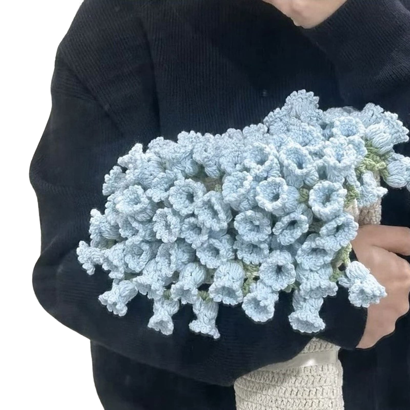 ZenCart DIY Crochet Flowers Blanket Rose Bouquet Blanket Crocheting Kit Bouquet Throw Blanket Craft Kit for Mother's Day Birthday Gift Home Decor