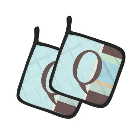 

Caroline s Treasures CJ1003-QPTHD Letter Q Initial Monogram - Blue Stripes Pair of Pot Holders 7.5HX7.5W multicolor