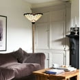 thumbnail image 3 of Tiffany-Style White Jewel Torchiere Floor Lamp, Copper Finish, 3 of 3
