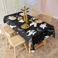 thumbnail image 2 of Black Halloween Ghosts Bats and Stars Rectangle Tablecloth 60"x120",Waterproof Polyester Rectangle Table Cloth, Wipeable Spillproof Polyester Tablecloth for Dining, Camping, Indoor and Outdoor, 2 of 6