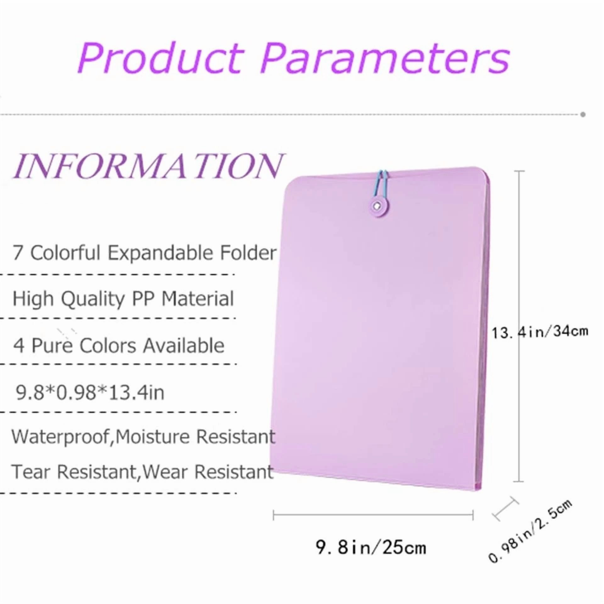 Vertical Expanding Accordion Folder With 7 Pockets Paperwork Organizer Docume...