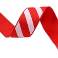 thumbnail image 2 of Christmas Red and White Stripe Polyester Grosgrain Ribbon for Gift Wrapping, Holiday Bows and Crafts, 2 of 6