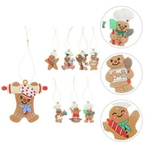 IBASETOY 8Pcs Multi Color Gingerbread Man Christmas Tree Hanging Ornaments for Festive Decor
