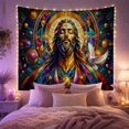 thumbnail image 2 of Portrait Long Flowing with Hair Thick Beard Head, Mystical Fantasy for Space Lovers, Galaxy Room Decor, Valentine'S Day Gift, Tapestry Wall Hanging for Bedroom and Dorm, 2 of 7