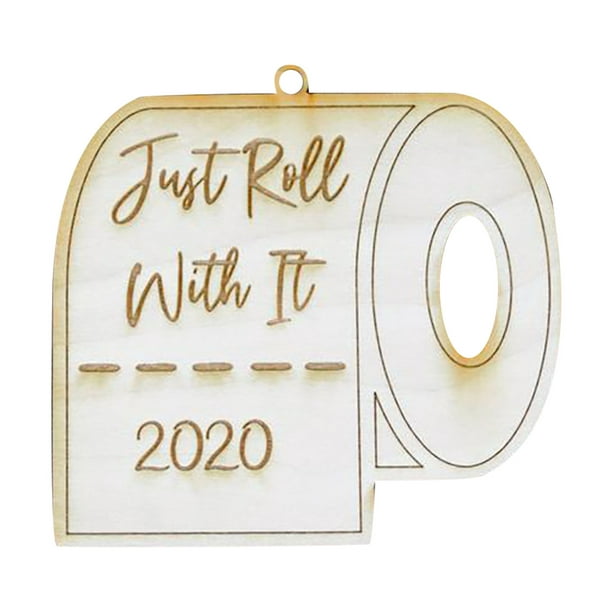 Agierg Papier toilette drôle Ornement de Noël Humoristique-Laser Gravé 2020  TP Pénurie 