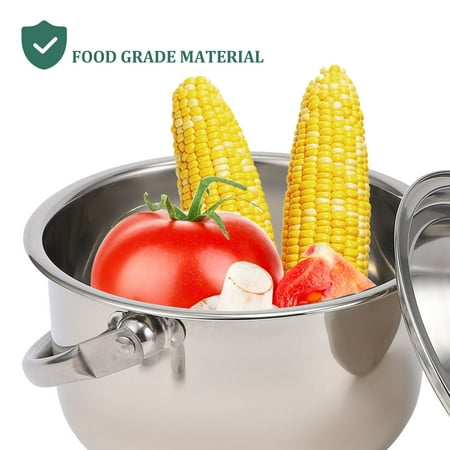 

Frcolor Stainless Steel Soup Pot Multipurpose Soup Pot Heat Resistant Stewing Pot Home Supply