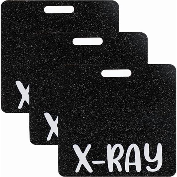 3 Pcs X-Ray Badge Buddy Card Holder Glitter Radiology Horizontal Badge Marker Holder Cards ID Name Identification Tags Gift