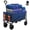 Blue, variant on Heavy Duty Collapsible Folding Wagon, 102L All Terrain Utility Cart with Removable Wheels & Brakes, Adjustable Handle Mesh Pockets Beach Wagon for Camping Grocery Shopping Garden, Black