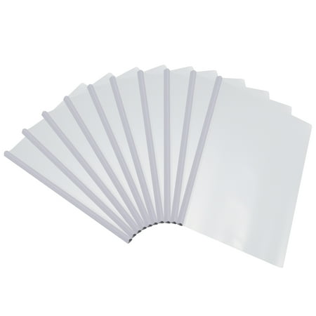 Uxcell Clear Report Covers with Sliding Bar, 10mm 75 Sheets Capacity, White, 20Pack