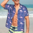 thumbnail image 3 of Haiem Flamingo Printed Hawaiian Shirt for Men - Men’s Casual Beach Summer Shirts - Stretch Fabric with Modern Fit-3X-Large, 3 of 7