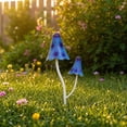 thumbnail image 4 of Lawn & Garden Decorative Stake, Garden Decorations Outdoor, Blue Mushroom Decor, Metal Yard Art, Fairy Garden Decor, 12X6 Inch Dual-Headed Painted Iron Mushroom Plug Stake, Blue, 4 of 7