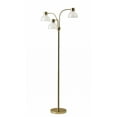 thumbnail image 2 of Adjustable Three Light Floor Lamp in Polished Nickel Finish With Frosted Inner Shades, 2 of 4
