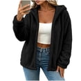 thumbnail image 4 of Ghalytn Women's Fleece Jacket Hooded Zip Up Fuzzy Coat with Pockets for Fall and Winter, 4 of 8