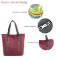 thumbnail image 3 of Canvas bag Women's fashionable portable bag Leisure large capacity satchel-coffee, 3 of 5
