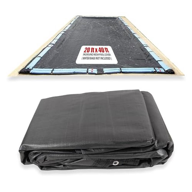SET SunSolar Energy Technologies- MESH InGround Winter Pool Cover for 20x40 Foot Rectangle Swimming Pool - Winter Pool Cover has durable Loops 8-Yr warranty.