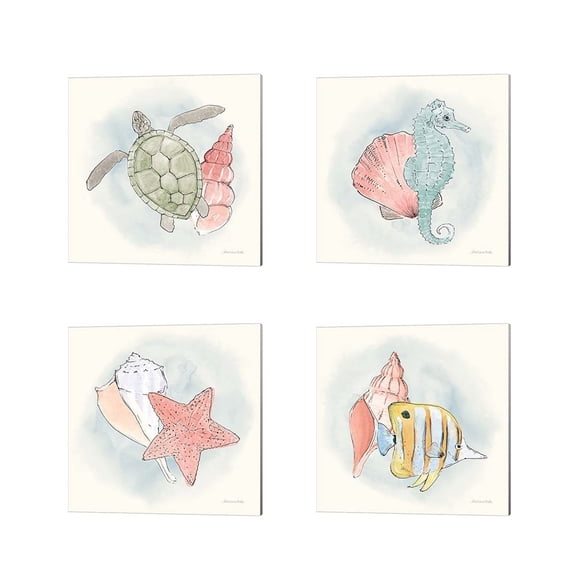 Metaverse Sara Zieve Miller 'Sea Life' Canvas Art (Set of 4)