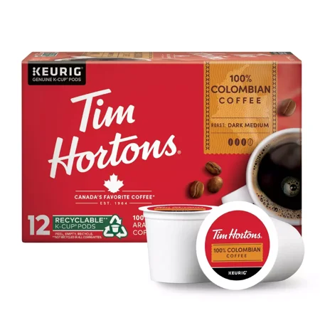 Keurig Tim Hortons Colombian Keurig K-Cup Coffee Pods - Medium-Dark Roast - 12ct