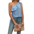 thumbnail image 3 of Yunliwuli Women Vest, Sleeveless One-shoulder Ruffled Hollowed Slim Summer Tops for Club Party, 3 of 6