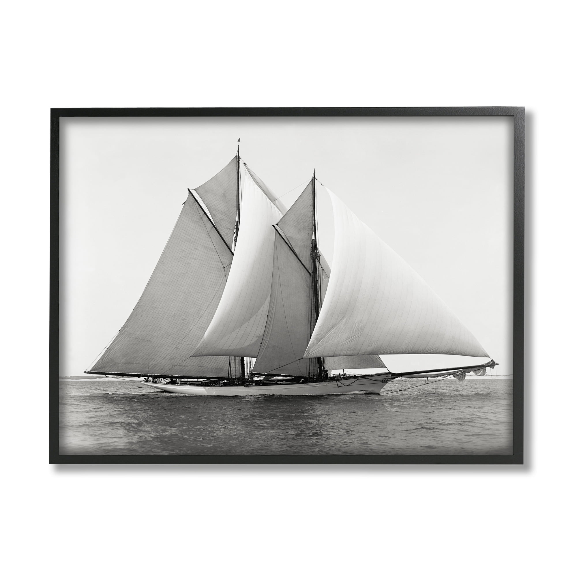 Stupell Industries Majestic Ship Ocean Photography Coastal Painting White Framed Art Print Wall Art