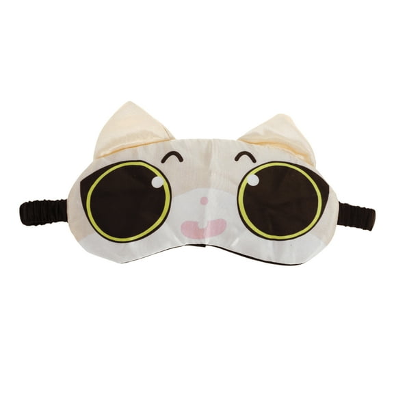 Unique Bargains 1 Pc Durable Elastic Strap Eye Mask for Home Orange Faux Silk