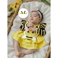 thumbnail image 4 of BemeyourBBs Newborn Baby Girls Bee Outfits Baby Girl Halloween Animal Romper Dress Long Sleeve Romper Playsuit Headband Cute Infant Baby Girl Spring Fall Summer Clothes, 4 of 9