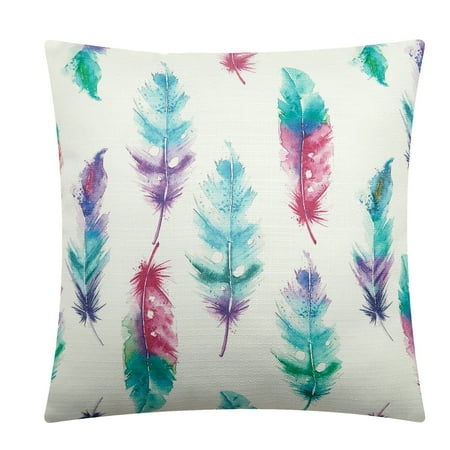 Mainstays Decorative Throw Pillow Colorful Feather 16 Walmart Com