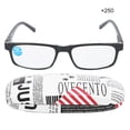 thumbnail image 2 of Anteojos de lectura con bloqueo de luz azul para personas mayores, unisex, diseño antifatiga, lentes transparentes, +2,50, marco negro, 2 of 8