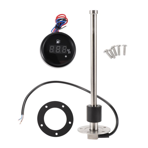 Kit de unidad de envío y medidor de combustible Unique Bargains para barco, unidad de envío de combustible marino, metal de 250 mm, 1 juego, tono plateado y negro, 0-190 Ohm